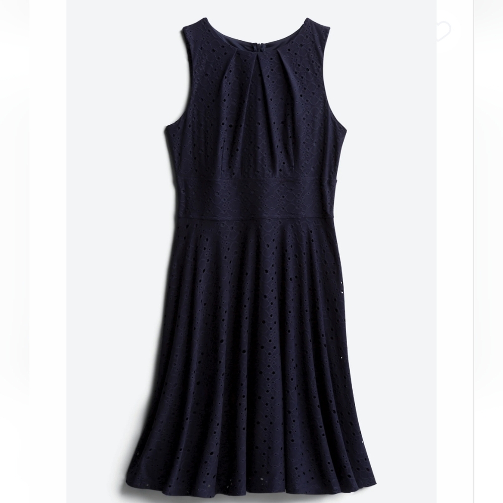 Blue Pleated Halter Midi Dress